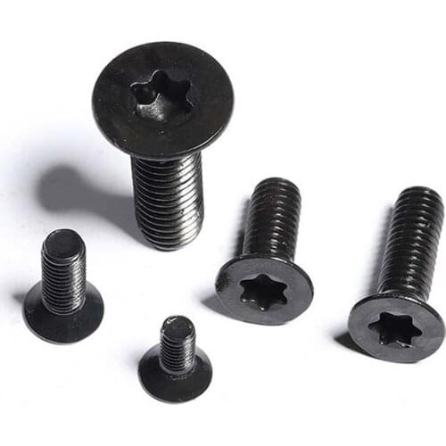 10/50 M2 M2.5 M3 M4 M5 M6 Black 304 Stainless Steel GB2673 Six-Lobe Torx Head Flat Countersunk Screw Six Lobe Bolt Machine screw