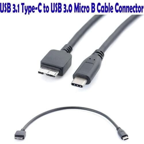 10pcs/lot USB 3.1 Type-C to USB 3.0 Micro B Cable Connector For Hard Drive Smartphone CELL PHONE PC 30cm 1FT
