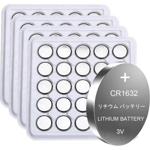 100pcs CR1632 CR 1632 LM1632 BR1632 ECR1632 3V Lithium Battery For Watch Car Key Remote Scale Button Coin Cell Battery