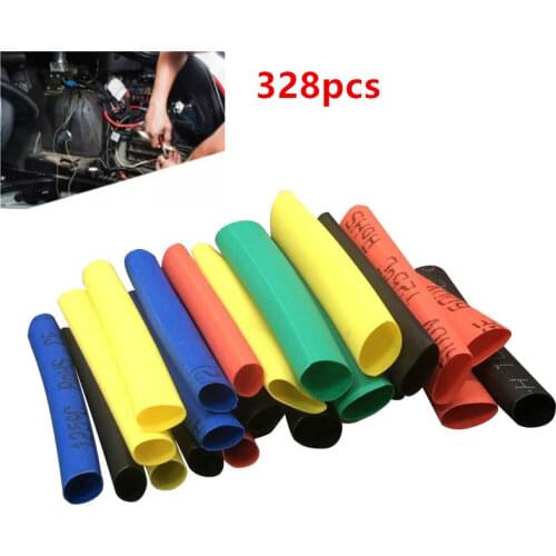 328Pcs Car Electrical Cable Tube kits Heat Shrink Tube Tubing Wrap Sleeve Assorted 8 Sizes Mixed Color