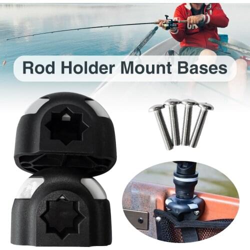 2 Pieces Kayak Boat Sea Fishing Rod Holder Mount Base Tackle Kit Accessory for Kayaks Fishing Rowing Boats Canoes Sailboats ATVs