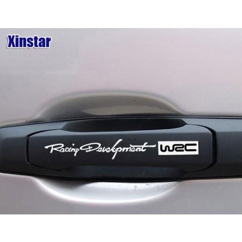 4pcs WRC car door handle sticker for BMW AMG VW Audi Ford Chevrolet Buick Ma Zida Jaguar Kia Mitsubishi Subaru