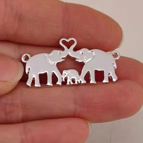 Hzew 5 pcs a A warm family Elephant father mother and child pendant Elephants charm for women