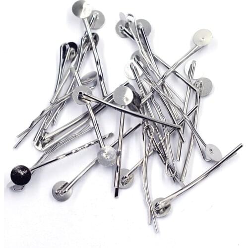 500Pcs Silver Tone Alloy Bobby Pins Hair Clips With Glue Pad Jewelry DIY Findings 4.4cm