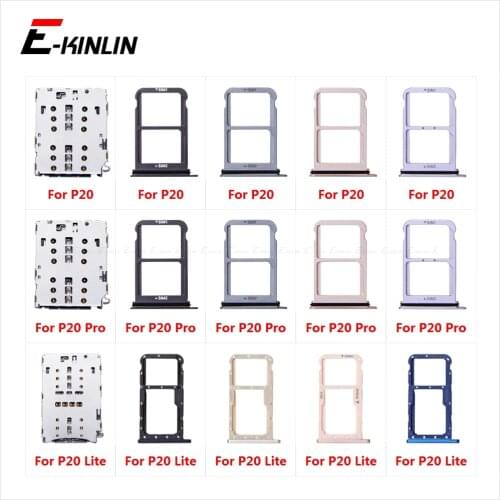Sim Card Tray Socket Slot Reader Adapter For For HuaWei P20 Pro Lite Micro SD Card Holder Connector Container Replacement Parts