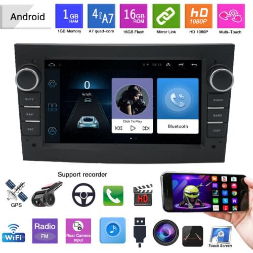 Car Radio 2 Din 7-inch Android 9.1 1G +16G Navigation Gps Bluetooth 2.5D IPS Double USB 4G Wifi 1024 * 600 for Opel ( No DVD)