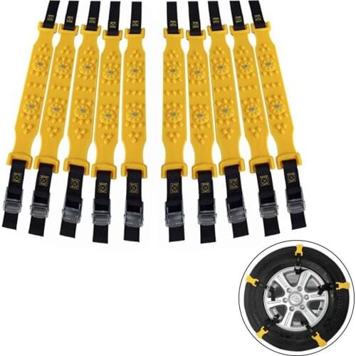 10PCS Car Snow Chains Widened Tire Snow Chain for Winter Auto Car Mud Tyres wheels Anti-Skid Autocross Outdoor R-1539