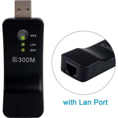 300Mpbs USB Wireless WiFi Smart TV Network Adapter Universal HDTV RJ45 Lan Port Repeater AP WPS for Samsung LG Sony TV