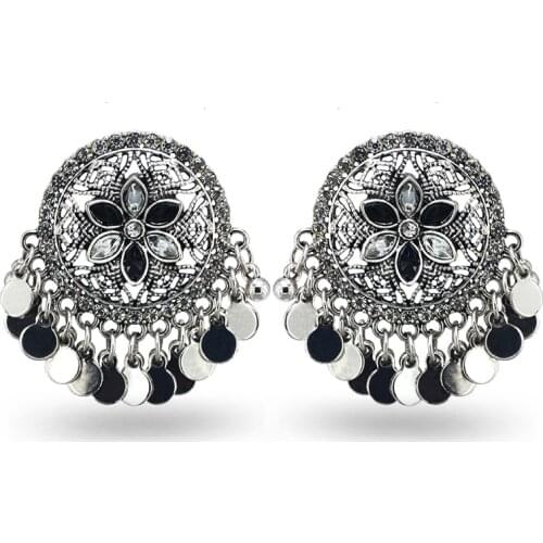 Bohemian Style Round Bells Drop Dangle Earrings for Women Statement Jewelry Indian Jhumka Earring Ethnic Festival Party Gift