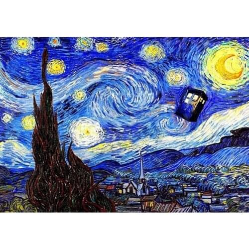 Diy 5D Doctor Who Van Gogh Starry Night Death Star Full Diamond Painting kKts Art Abstract Artist 3D Paint By Diamonds