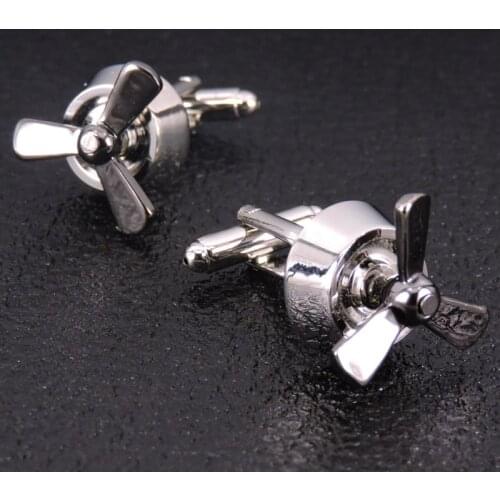 Engine propeller Cufflinks new high quality fashion jewelry brand shirt Cufflinks mens Wedding Shirt badge pin gift