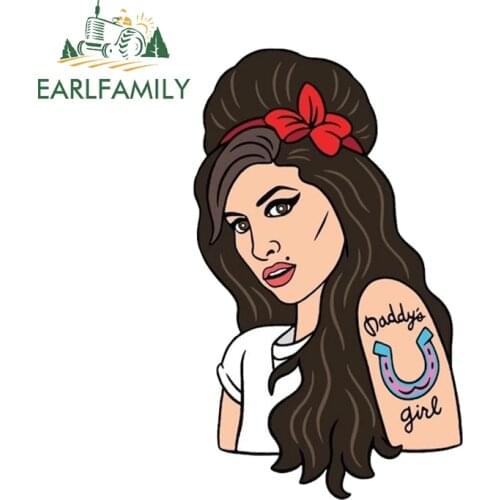 EARLFAMILY 13cm x 7.9cm for Amy Winehouse Car Sticker Creative JDM Accessories Waterproof Scratch-proof Window Trunk Decal