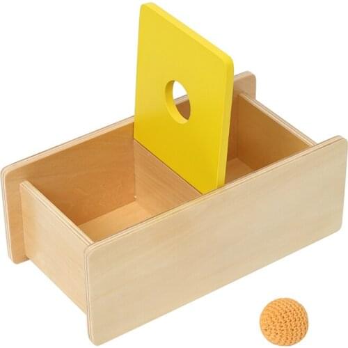 Imbucare Box With Flip Lid - Knit Ball Montessori Infant Materials Hand-eye Coordination Exercises Early Development Baby Toys