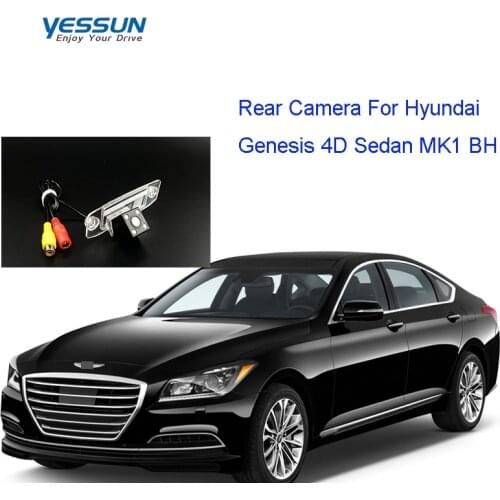 Yessun License Plate Rear View Camera 4 LED Night Vision 170 Degree HD For Hyundai Genesis 4D Sedan MK1 BH Rear camera