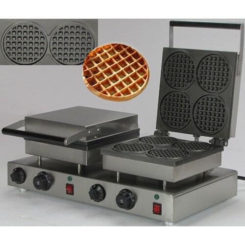 Stainless steel Double heads Round Waffle cone maker machine