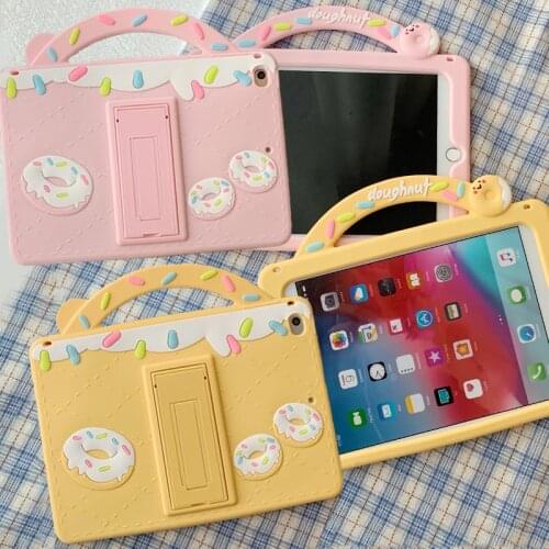 Cute Cartoon Kids Case for IPad Mini 1 2 3 4 5 Tablet Kickstand Soft Silicone Cover with Handle Holder For ipad 9.7 10.2 10.5