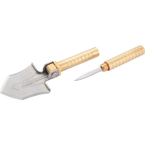 Wild doomsday survival equipment multi-function tool outdoor natural player survival brass mini knife portable