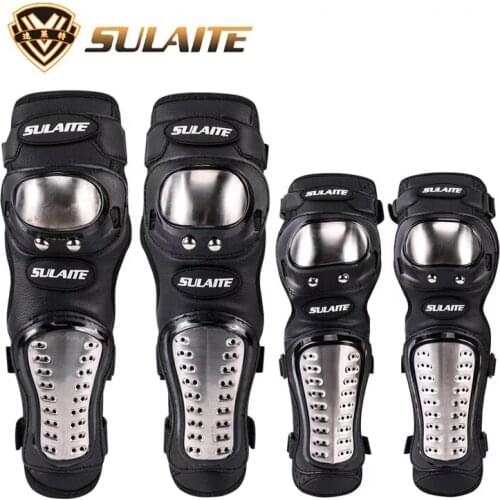 4Pcs/Set Motorcycle Kneepad Stainless Steel Moto Elbow Knee Pads Motocross Racing Protective Gear Protector Guards Kit