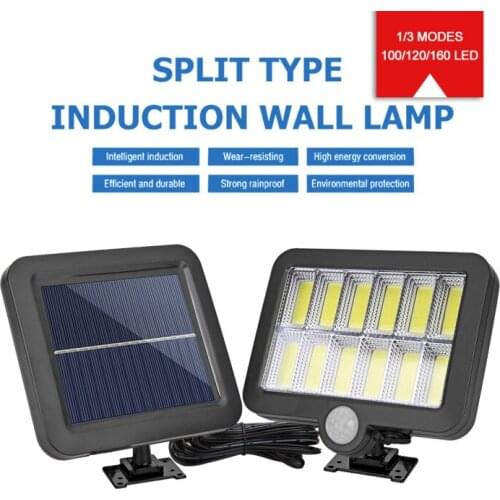 160LED Solar Powered Wall Light Outdoor Waterproof PIR Motion Sensor Lighting Park Courtyard Fence Street Garden Decoration Lamp