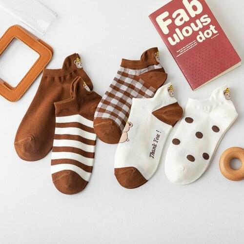 New Product Favorite Ladies Socks Fashion Original Cartoon Ankle Socks Breathable Non-slip Comfortable Cotton Happy Boat Socks