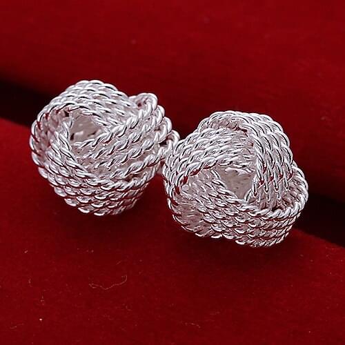 New Arrival Womens Girls Solid Fashion Jewelry Mesh Ball Stud Earrings for Gift for girlfriends 5B5J