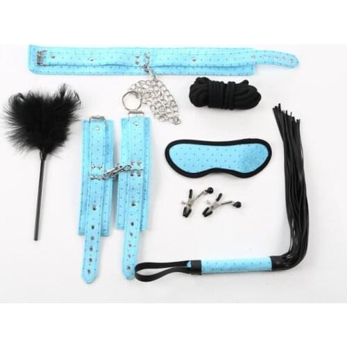 7pcs adult games rope handcuffs collars whip flogger sex toys bdsm bondage sex slave sex products sex toys for couples ST199