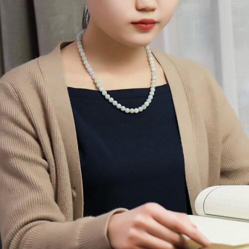 CYNSFJA Real Certified Natural Grade A Burmese Jadeite Womens Amulets Lucky Jade Necklace High Quality Best Birthday Gifts