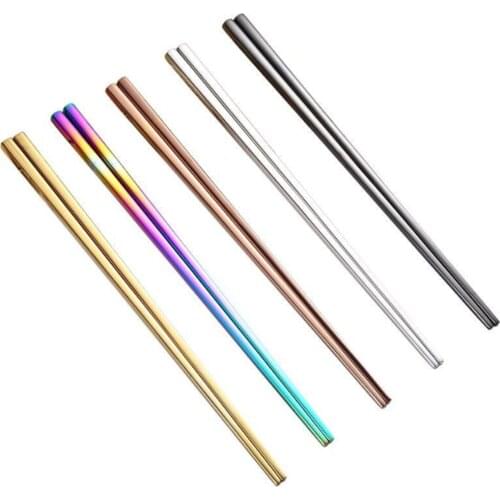 Useful Stainless Steel Chopsticks Metal Chop Sticks Tableware Silver Gold Multicolor Wedding Party Festival Occasions