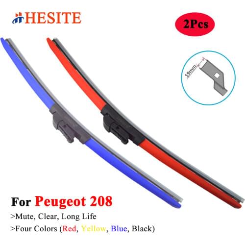 HESITE Color Hybrid Wipers Car Accessories For Peugeot 208 GT GTI Accessories Window Screen Wiper Blade 2012 2013 2016 2018 2019