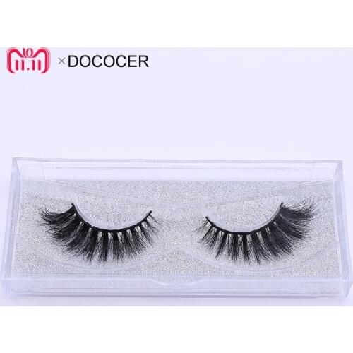DOCOCER 12Pair/pack 100% handmade eyelashes 3D real suede makeup thick false eyelashes with flash packaging D101-D112