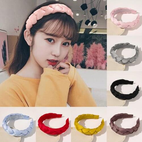 Luxury Hair Accessories Creative Twist Braid Headband Bezel Korean Twists Hairband Women Elegant Velvet Wide Crown Hair Hoop