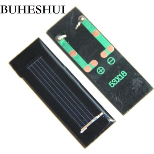 BUHESHUI 0.125W 0.5V Polycrystalline Mini Solar Panel SolarCells Module Education Kits Study Epoxy 53*18*2MM Wholesale 300pcs