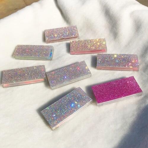 Rhinestones Diamond Lashes Box 3D False Eyelashes Packaging Empty Lash Case Bling Glitter Eyelash Box without Eyelashes