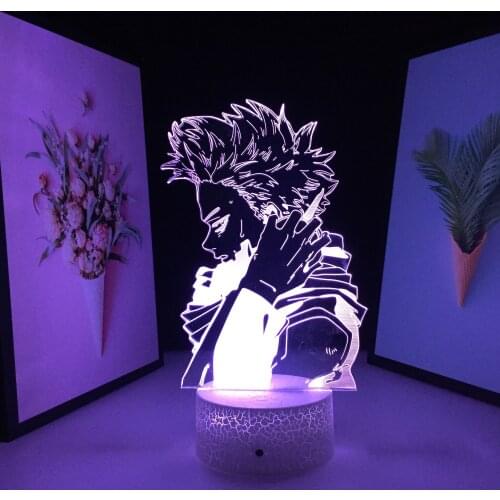 Anime 3D LED Night Light My Hero Academia Hitoshi Shinso Lamp for Bedroom Decor Birthday Gift Light Manga Gadget Table Lamp