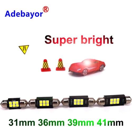 10 X Festoon 31mm 36mm 39mm 41mm LED Light 6 3030 SMD Dome Bulb Reading Lamp Canbus DC 12V-30V White For Car and Truck adebayor