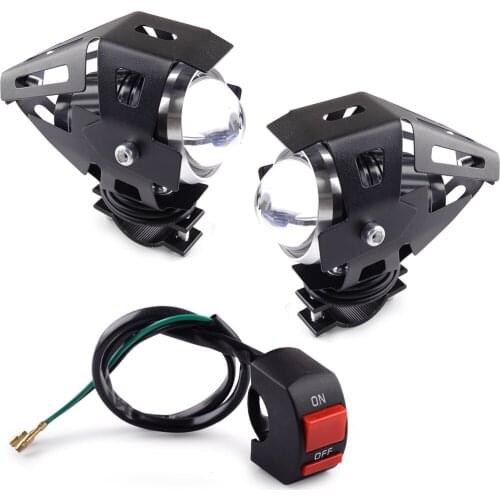 Universal 2Pcs 12V 10W 6500LMW Motorcycle Angel Eyes Front Spot Lights LED Driving Headlight Fog Lamp & Switch Accessories