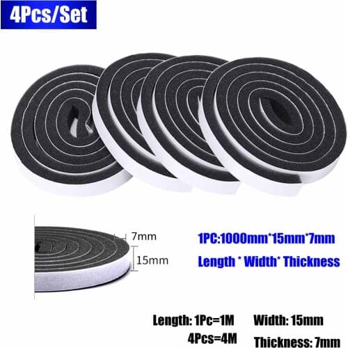 4PCS Foam Insulation Tape for Doors and Windows, 4M Self Adhesive Weather Stripping Soundproof Windproof Dustproof Door Seal