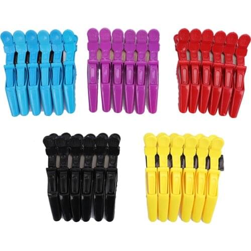 6pcs Hair Clips Mouth Professional Hairdressing Beak Sectioning Clips Crocodile Hairpins Salon Hair Care Styling Tools
