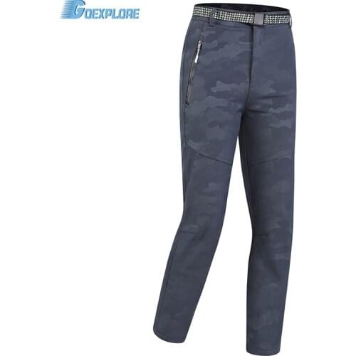Goexplore Winter Fleece Pants Warm Cargo Pants Outdoor hiking climbing fishing travel Sports Pants waterproof windproof Trousers