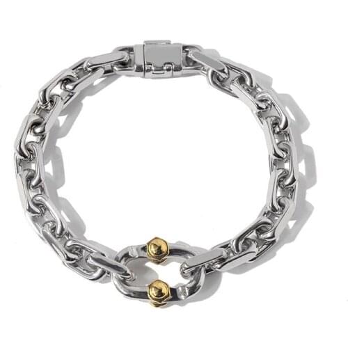 Gold-Color Punk bracelets for Men and Women Multilaye Twisted Thick Chain couple bracelet jewelry charm Gift