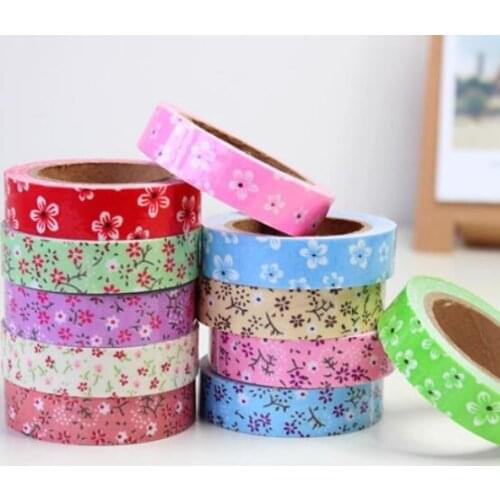 1pcs/lot New cute color flower style II Fabric Tape Decoration stationery Tape kawaii foral diy tapes