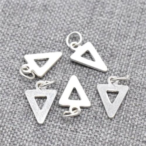 20pcs of 925 Sterling Silver Bulk Small Triangle Charms for Geometry Necklace Bracelet