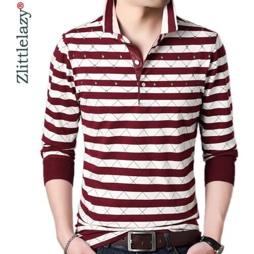 2020 Brand Casual Luxury Fitness Long Sleeve Polo Shirt Men Poloshirt Jersey Striped Mens Polos Tee Shirts Dress Fashions 90369