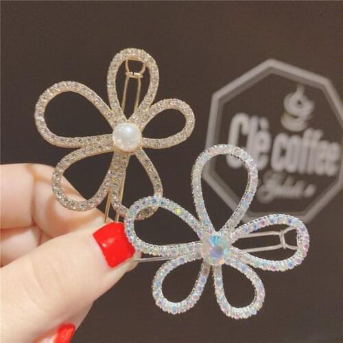 3Pcs/Set Chic Fringe Pin Women Girl Hair Pin Hollow Flower Scissors Shape Shiny Rhinestones Slide Clip Hair Accessory for Party