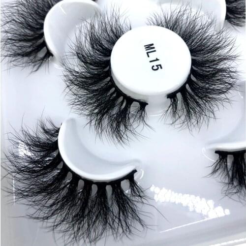 3D Mink Strip Lash Natural Volume Mink Lashes Crisscross Dramatic Fluffy 25mm Long Eyelashes Messy Reusable Cruelty Free EyeLash