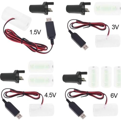 1.5V 3V 4.5V 6V LR20 D Cell Battery Eliminator with UK Plug USB Power Adapter Replace 1 to 4pcs 1.5V LR20 D Size Battery