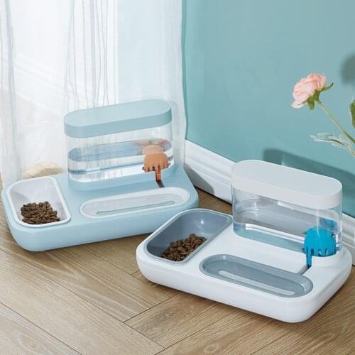 Automatic Pet Cat Bowl Dogs Food Water Feeder Bowls Transparent Drinking Fountain 1.5L Capacity Puppy Feeding Waterer Supplies