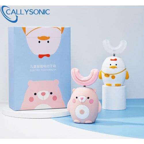 CALLYSONIC Smart 360 Degress U Sonic Electric Toothbrush Kids Silicone Automatic Ultrasonic Tooth Brush Children Teeth Brush