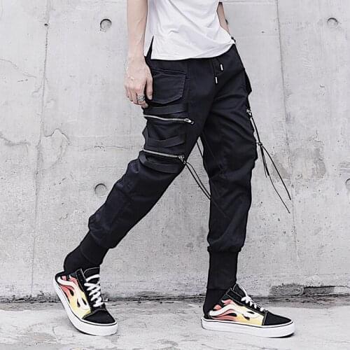 2021 New Men Fashion Casual Harem Pant High Street Hip Hop Male Big Pocket Slim Fit Cargo Trousers Biker Pant Jogger Sweatpants
