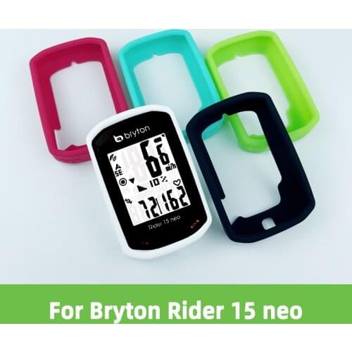 Bryton Rider 15 neo Case Bike Computer Silicone Cover Bryton15 Cartoon Rubber Protective Case + HD film (For Bryton 15neo)